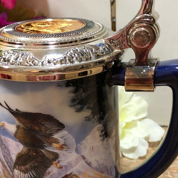Franklin Mint "Eagle Of The Last Frontier" Beer Stein W/Lid By Ted Blaylock - Picture 7 of 11